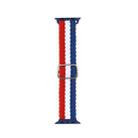 Adjustable Striped Woven Nylon Strap Watch Band For Apple Watch Series 8&7 41mm / SE 2&6&SE&5&4 40mm / 3&2&1 38mm(Red White Blue) - 1
