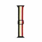 Adjustable Striped Woven Nylon Strap Watch Band For Apple Watch Series 8&7 41mm / SE 2&6&SE&5&4 40mm / 3&2&1 38mm(Black Yellow White Red) - 1