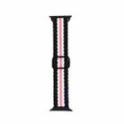 Adjustable Striped Woven Nylon Strap Watch Band For Apple Watch Ultra 49mm&Watch Ultra 2 49mm / Series 9&8&7 45mm / SE 3&SE 2&6&SE&5&4 44mm / 3&2&1 42mm(Black White Pink) - 1