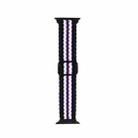 Adjustable Striped Woven Nylon Strap Watch Band For Apple Watch Ultra 49mm / Series 8&7 45mm / SE 2&6&SE&5&4 44mm / 3&2&1 42mm(Black White Purple) - 1