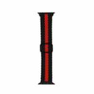 Adjustable Striped Woven Nylon Strap Watch Band For Apple Watch Ultra 49mm / Series 8&7 45mm / SE 2&6&SE&5&4 44mm / 3&2&1 42mm(Black Red) - 1