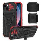 For iPhone 13 Kickstand Detachable Armband Phone Case(Red) - 1