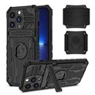 For iPhone 13 Pro Kickstand Detachable Armband Phone Case (Black) - 1