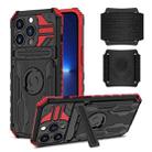 For iPhone 13 Pro Kickstand Detachable Armband Phone Case (Red) - 1