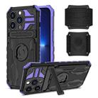 For iPhone 13 Pro Kickstand Detachable Armband Phone Case (Purple) - 1