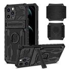 For iPhone 13 Pro Max Kickstand Detachable Armband Phone Case (Black) - 1