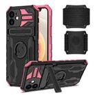 For iPhone 12 Kickstand Detachable Armband Phone Case(Pink) - 1