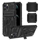 For iPhone 12 Pro Kickstand Detachable Armband Phone Case(Black) - 1