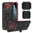 For iPhone 11 Pro Max Kickstand Detachable Armband Phone Case (Red) - 1