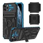 For iPhone 11 Pro Max Kickstand Detachable Armband Phone Case (Blue) - 1