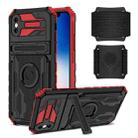 For iPhone X / XS Kickstand Detachable Armband Phone Case(Red) - 1