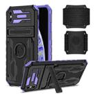 For iPhone XS Max Kickstand Detachable Armband Phone Case(Purple) - 1