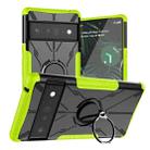 For Google Pixel 6 Pro Armor Bear Shockproof PC + TPU Phone Case with Ring Holder(Green) - 1