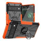 For Google Pixel 6 Pro Armor Bear Shockproof PC + TPU Phone Case with Ring Holder(Orange) - 1