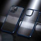 Ice Crystal Carbon Fiber Phone Case For iPhone 13 Pro Max(Blue) - 1