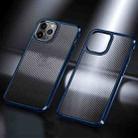 Ice Crystal Carbon Fiber Phone Case For iPhone 11 Pro(Blue) - 1
