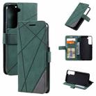 For Samsung Galaxy S22+ 5G Skin Feel Splicing Horizontal Flip Leather Phone Case(Green) - 1