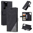 For Samsung Galaxy S22 Ultra 5G Skin Feel Splicing Horizontal Flip Leather Phone Case(Black) - 1