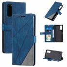 For vivo Y20 / Y20 2021 / Y20s Skin Feel Splicing Horizontal Flip Leather Phone Case(Blue) - 1