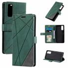 For vivo Y20 / Y20 2021 / Y20s Skin Feel Splicing Horizontal Flip Leather Phone Case(Green) - 1