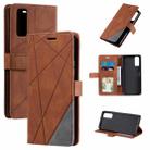 For vivo Y20 / Y20 2021 / Y20s Skin Feel Splicing Horizontal Flip Leather Phone Case(Brown) - 1
