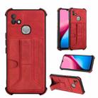 Dream Card Holder Leather Phone Case For Infinx Hot 10i(Red) - 1