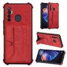 Dream Card Holder Leather Phone Case For Tecno Camon 17(Red) - 1