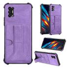 Dream Card Holder Leather Phone Case For Tecno Pova 2(Purple) - 1