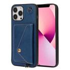 Crossbody Wallet Card Bag Phone Case For iPhone 13 Pro Max(Blue) - 1