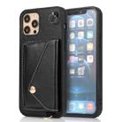 For iPhone 12 / 12 Pro Crossbody Wallet Card Bag Phone Case(Black) - 1