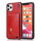 For iPhone 11 Crossbody Wallet Card Bag Phone Case (Red) - 1