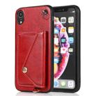 For iPhone X / XS Crossbody Wallet Card Bag Phone Case(Red) - 1