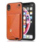 For iPhone X / XS Crossbody Wallet Card Bag Phone Case(Orange) - 1