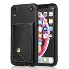 For iPhone XR Crossbody Wallet Card Bag Phone Case(Black) - 1