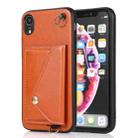 For iPhone XS Max Crossbody Wallet Card Bag Phone Case(Orange) - 1