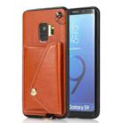For Samsung Galaxy S9 Crossbody Wallet Card Bag Phone Case(Orange) - 1