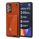 For Samsung Galaxy A72 4G / 5G Crossbody Wallet Card Bag Phone Case(Orange) - 1