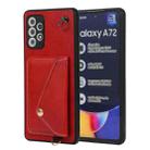 For Samsung Galaxy A72 4G / 5G Crossbody Wallet Card Bag Phone Case(Red) - 1