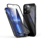 For iPhone 13 Pro Electroplating Frame Double Sides Tempered Glass Magnetic Adsorption Phone Case (Black) - 1