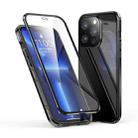 For iPhone 13 Pro Max Electroplating Frame Double Sides Tempered Glass Magnetic Adsorption Phone Case (Black) - 1