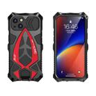 Sports Car Metal + Silicone Anti-fall Shockproof Anti-scratch Phone Case For iPhone 13(Black Red) - 1