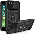 For iPhone SE 2022 / SE 2020 / 8 / 7 Sliding Camera Cover Design TPU+PC Phone Protective Case(Black) - 1