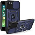 For iPhone SE 2022 / SE 2020 / 8 / 7 Sliding Camera Cover Design TPU+PC Phone Protective Case(Blue) - 1