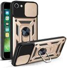 For iPhone SE 2022 / SE 2020 / 8 / 7 Sliding Camera Cover Design TPU+PC Phone Protective Case(Gold) - 1