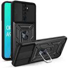 For OPPO A9 2020/A5 2020 Sliding Camera Cover Design TPU+PC Phone Protective Case(Black) - 1