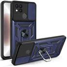 For OPPO A15 / A15s Sliding Camera Cover Design TPU+PC Phone Protective Case(Blue) - 1