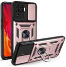 For OPPO A94/Reno5/F19 Pro/Reno5 Lite Sliding Camera Cover Design TPU+PC Phone Protective Case(Rose Gold) - 1