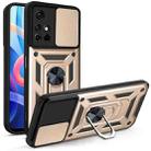 For Xiaomi Redmi Note 11 6.5 inch Sliding Camera Cover Design TPU+PC Phone Protective Case(Gold) - 1