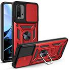 For Xiaomi Redmi Note 9 4G/9T/M3 Sliding Camera Cover Design TPU+PC Phone Protective Case(Red) - 1