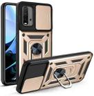 For Xiaomi Redmi Note 9 4G/9T/M3 Sliding Camera Cover Design TPU+PC Phone Protective Case(Gold) - 1